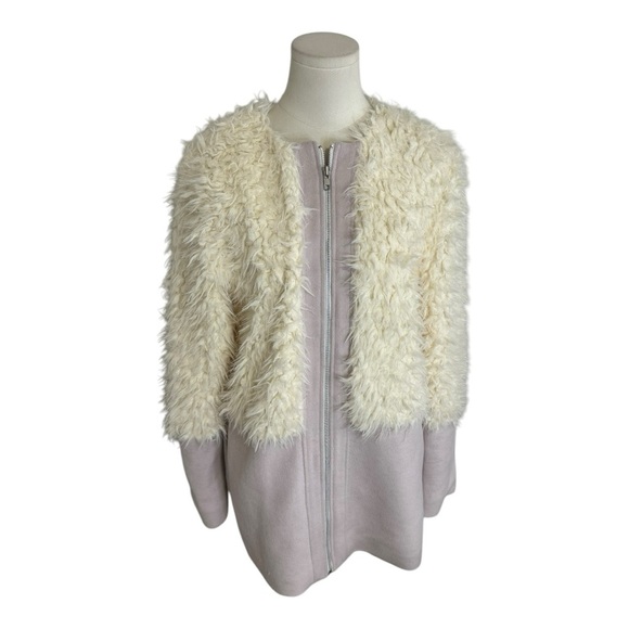 FOR LOVE & LEMONS‎ Alpine Jacket Fur Furry Size S Winter Coat Casual Wool Pink - Picture 3 of 8